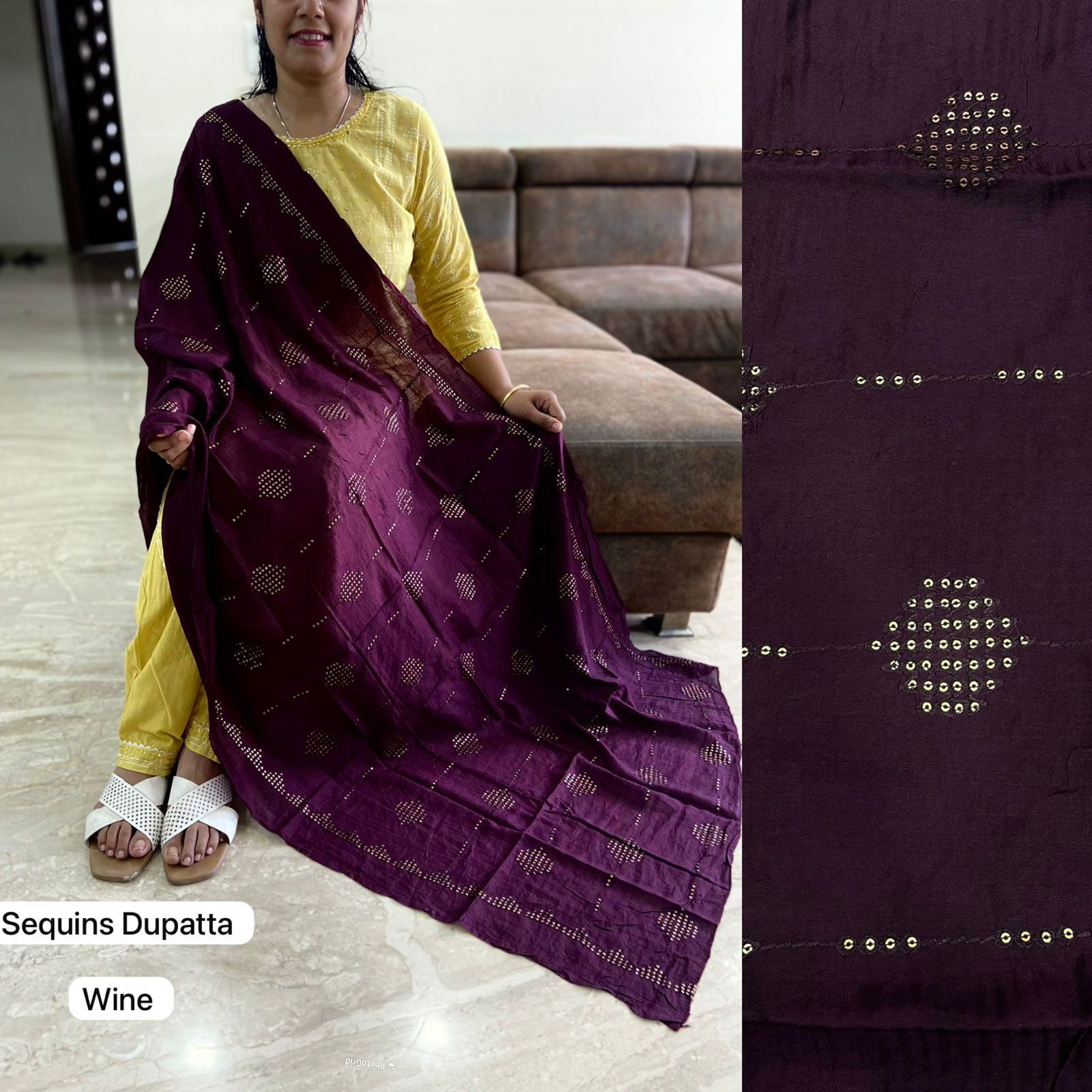 MB Designer Sequins Heavy Chanderi Dupatta Wholesale Shop In Surat
